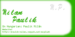 milan paulik business card