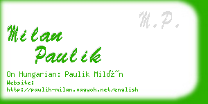 milan paulik business card